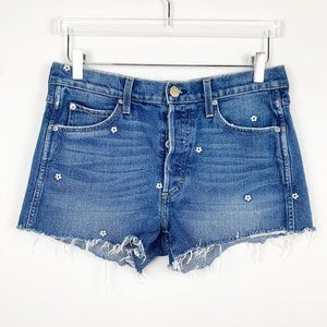 AMO | Tomboy Denim Short Floral Embroidery